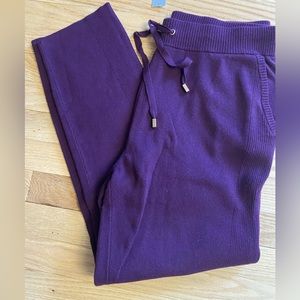 Purple Chico’s Women’s Luxe Cashmere Blend Straight Leg Ankle Pant. NWT. Sz 1R